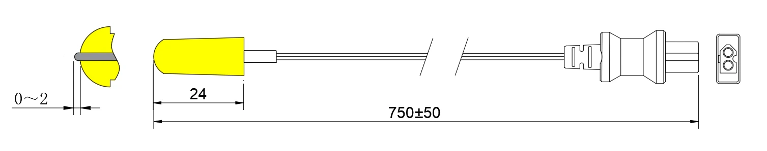 structure of 2.252Kohm Ear Canal Temperature Sensor